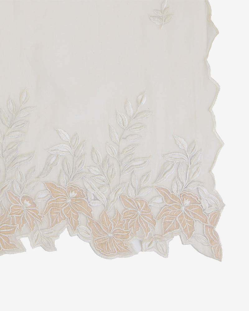 Natural Fine Chanderi Tissue Dupatta with Resham Motifs & Applique