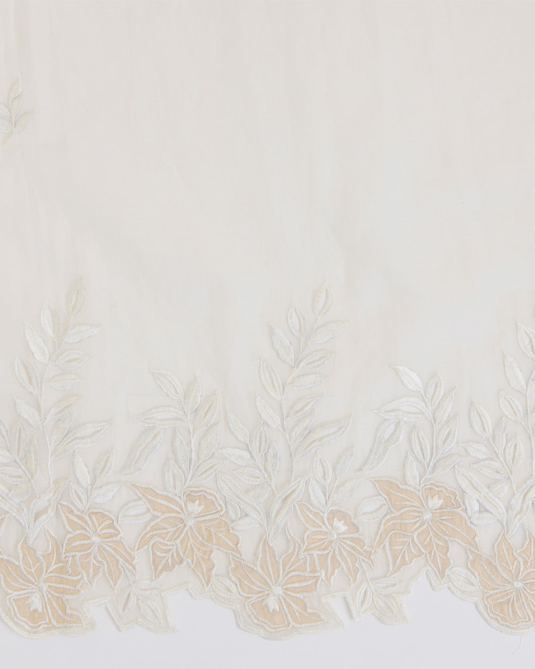 Natural Fine Chanderi Tissue Dupatta with Resham Motifs & Applique