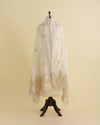Natural Fine Chanderi Lechi Gota Embroidery Buta Border Dupatta