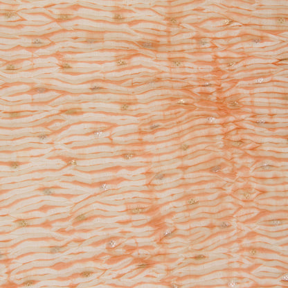 Peach Fine Chanderi Shibori Buti Fabric