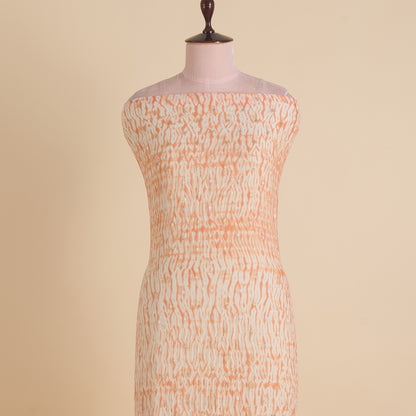 Peach Fine Chanderi Shibori Buti Fabric