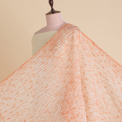 Peach Fine Chanderi Shibori Buti Fabric