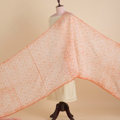 Peach Fine Chanderi Shibori Buti Fabric