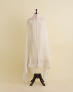 Kora Fine Chanderi Resham Motif Fabric with Applique Tissue Dupatta