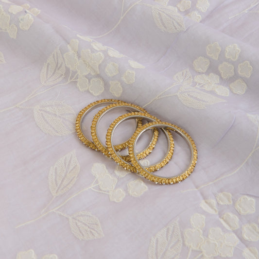 Lilac Fine Chanderi Thread Applique Work Buta Fabric