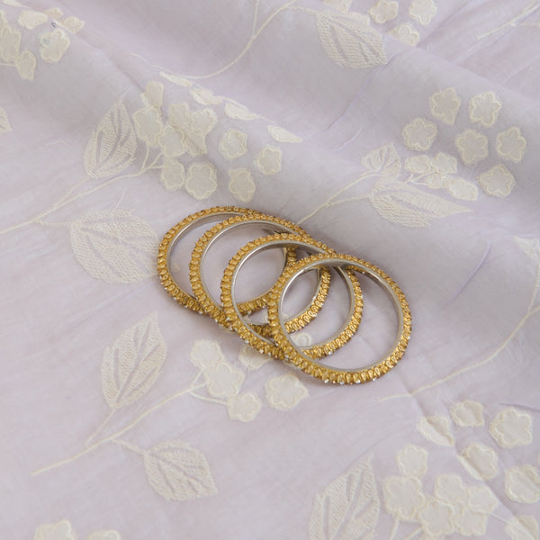 Lilac Fine Chanderi Thread Applique Work Buta Fabric