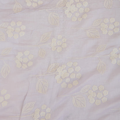 Lilac Fine Chanderi Thread Applique Work Buta Fabric