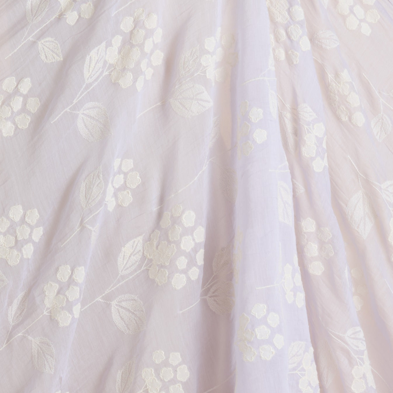 Lilac Fine Chanderi Thread Applique Work Buta Fabric