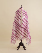 Dark Purple Fine Linen Silk Digital Printed Dupatta with Sequins