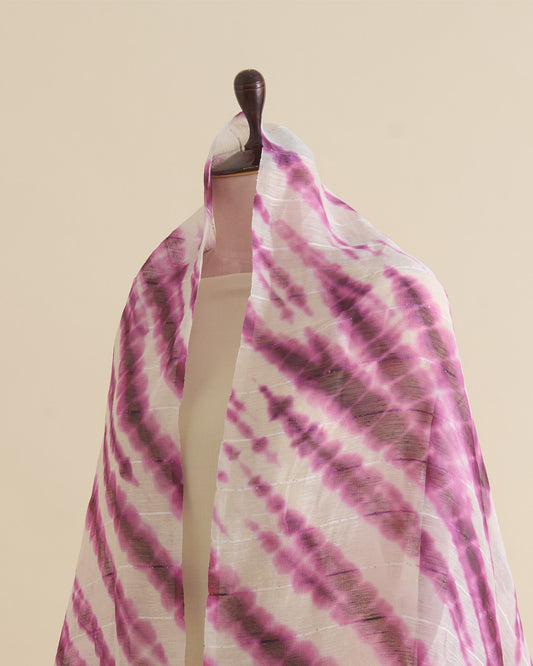 Dark Purple Fine Linen Silk Digital Printed Dupatta with Sequins