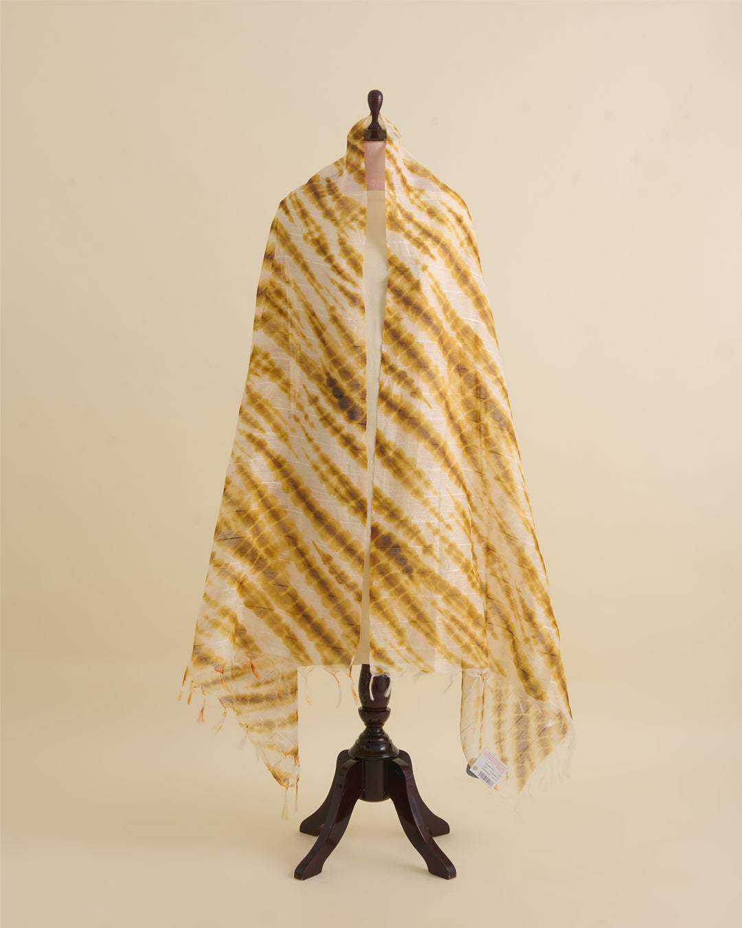 Mustard Fine Linen Silk Digital Printed Dupatta with Sequins