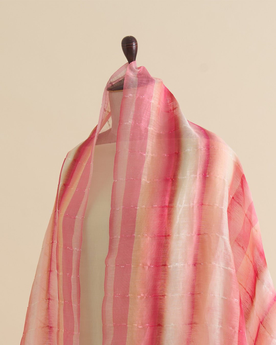 Red Maroon Fine Linen Silk Digital Printed Dupatta