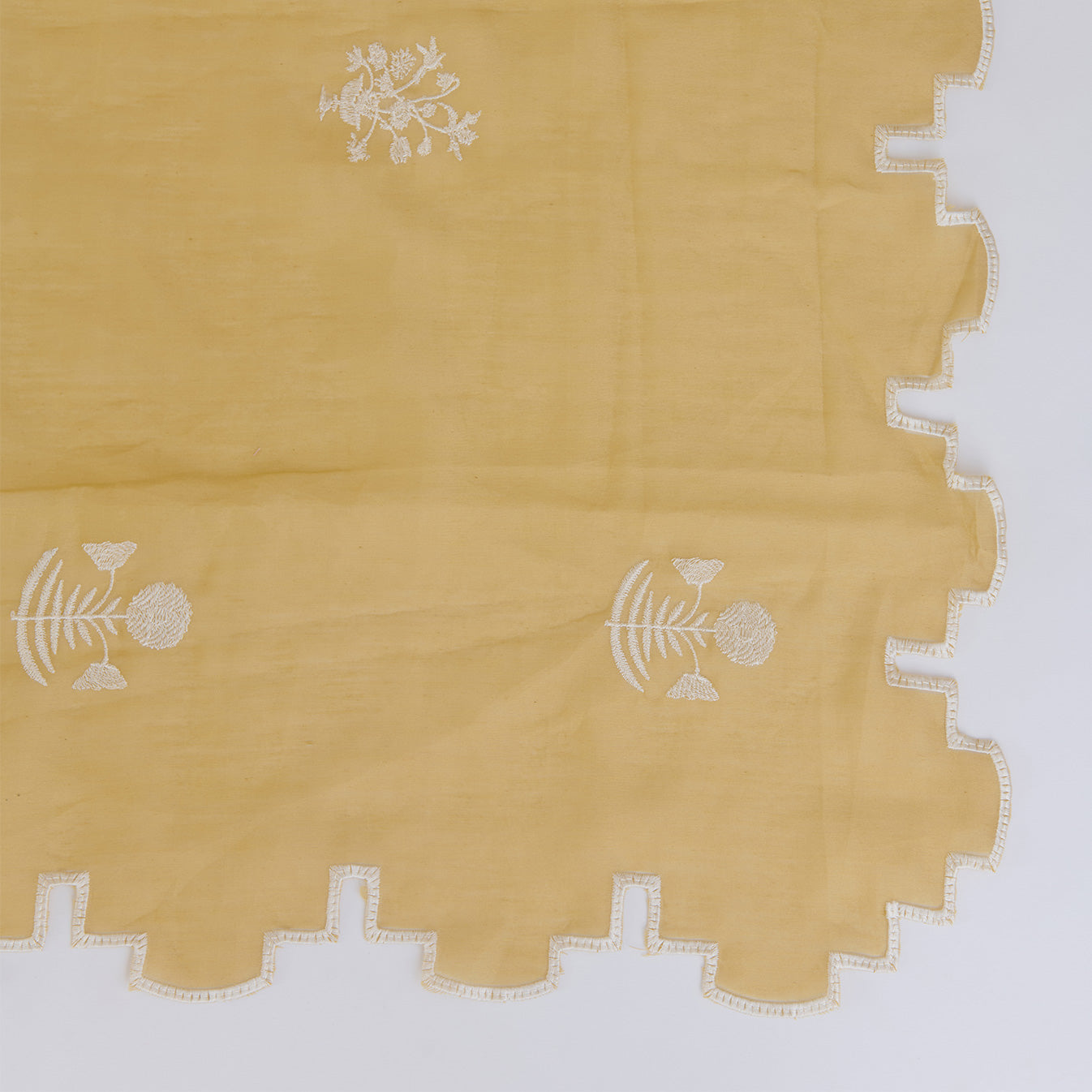 Beige Gold Fine Chanderi Thread Embroidered Jaal Kurta Set