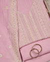 Baby Pink Fine Chanderi Embroidered Suit with Dupatta