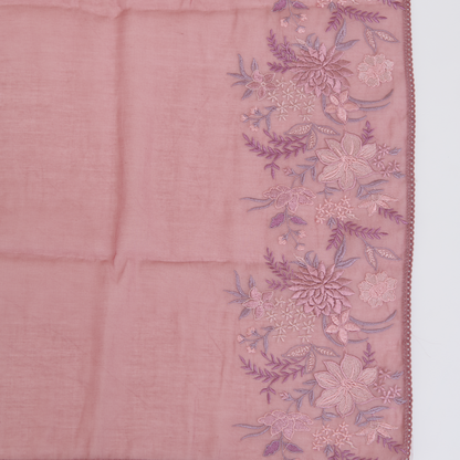 Dusty Brown Fine Chanderi Thread Embroidered Kurta Set
