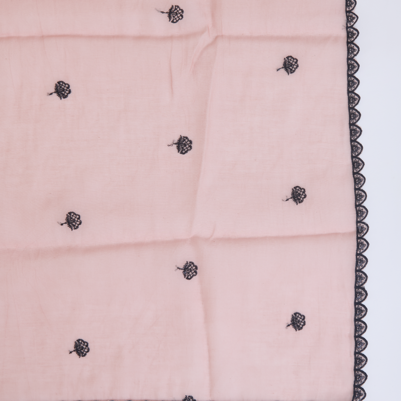 Dusty Peach Fine Chanderi Resham & Sequin Embroidered Suit