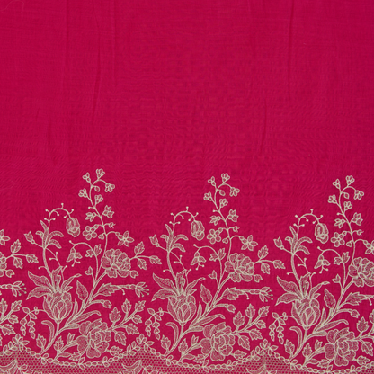 Dark Pink Fine Chanderi Thread Embroidered Kurta Set
