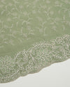Dusty Green Fine Chanderi Embroidered Suit with Floral Dupatta