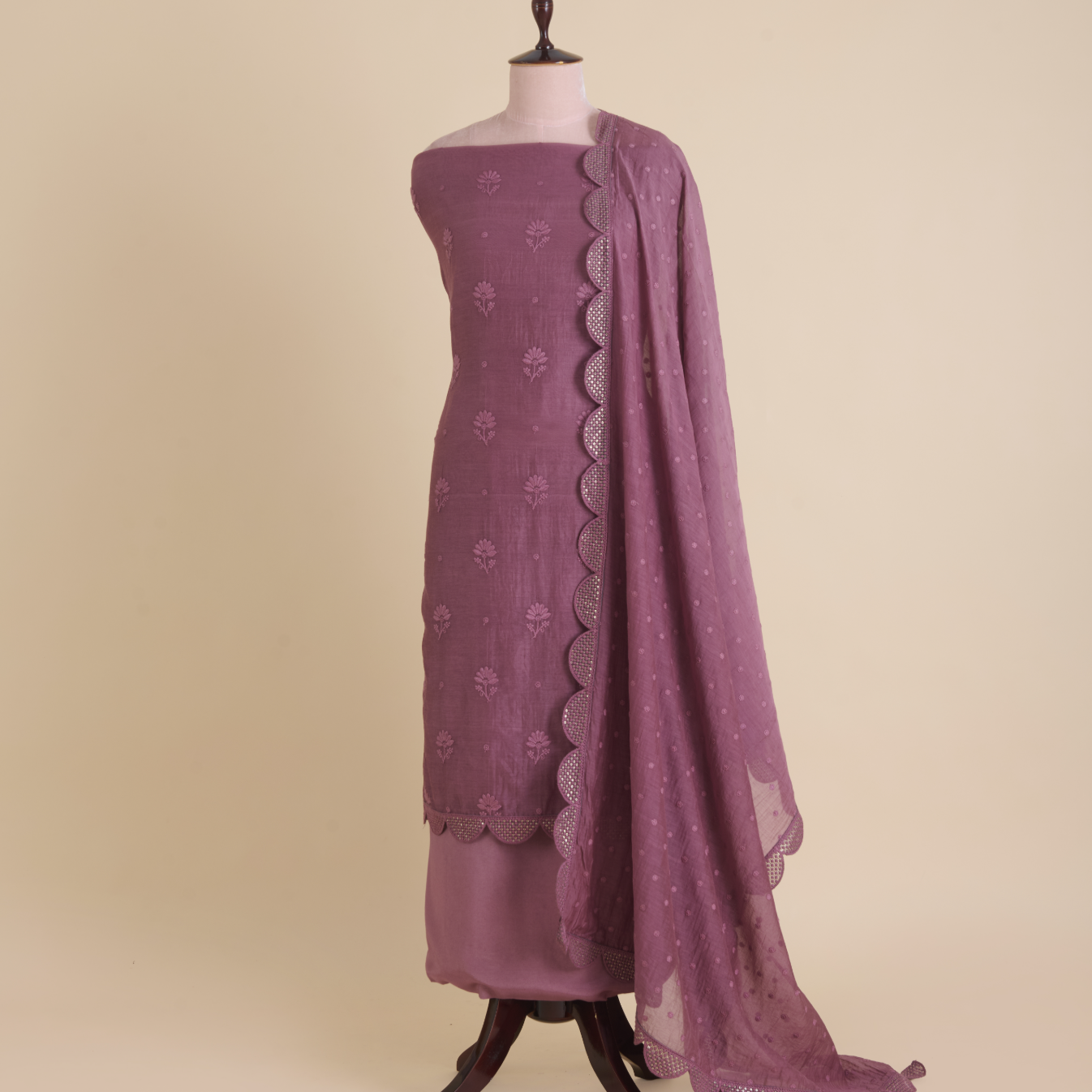 Jamuni Fine Chanderi Self Embroidered Buta Suit with Dupatta