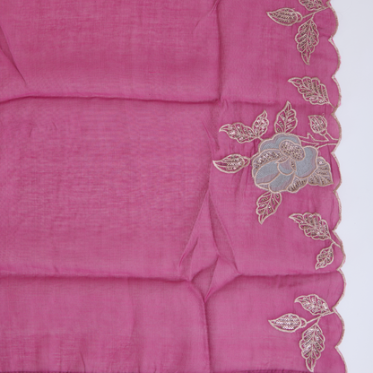 Magenta Fine Chanderi Thread & Sequin Embroidered Suit