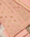 Baby Pink Chanderi Woven Suit with Lucknowi & Badla Work