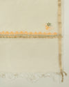 Off White Chanderi Multicolour Lucknowi Embroidered Suit Set (No Bottom)