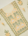 Off White Chanderi Multicolour Lucknowi Embroidered Suit Set (No Bottom)