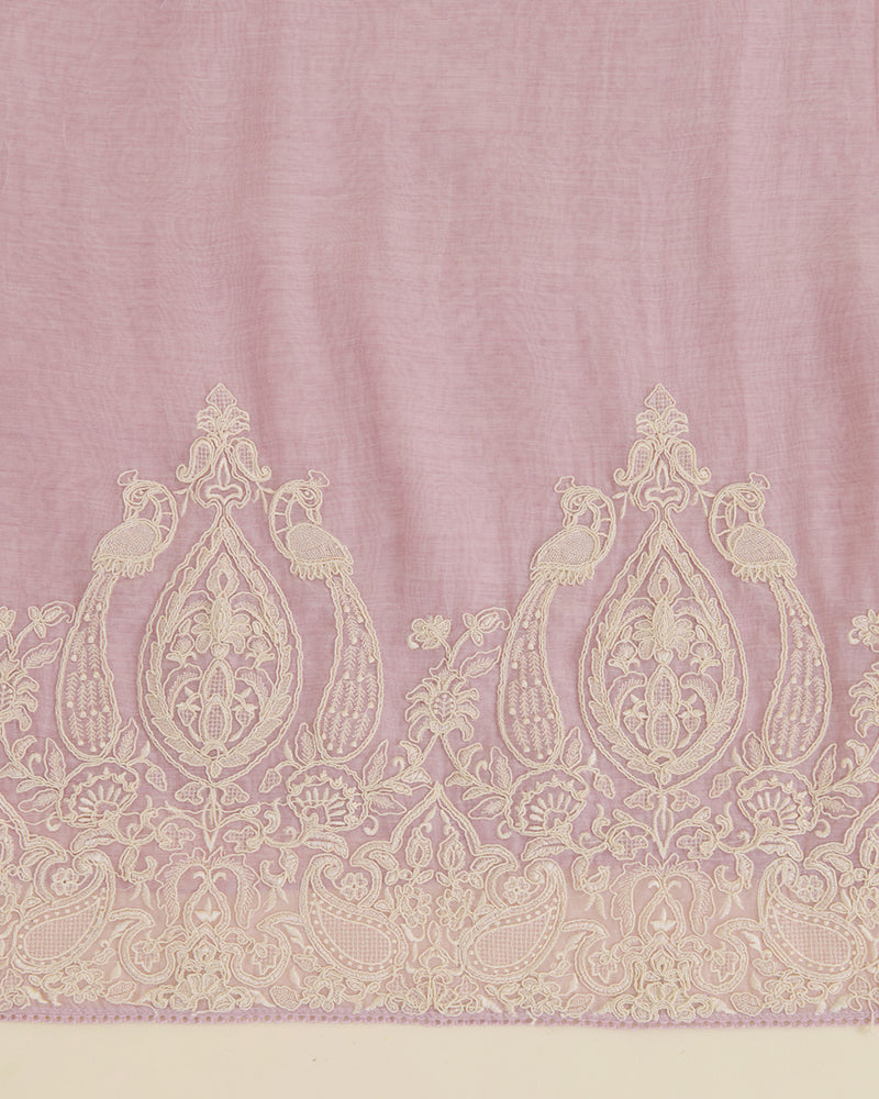 Onion Pink Mal Chanderi Suit with Dori Embroidered Daman & Dupatta