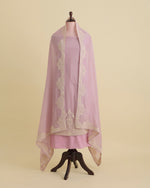 Onion Pink Mal Chanderi Suit with Dori Embroidered Daman & Dupatta