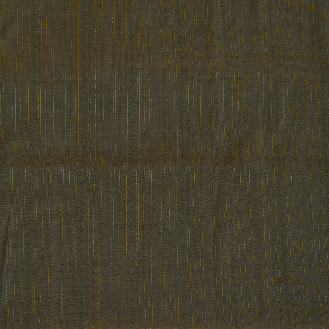 Olive Green Fine Chanderi Self Embroidered Kurta Set