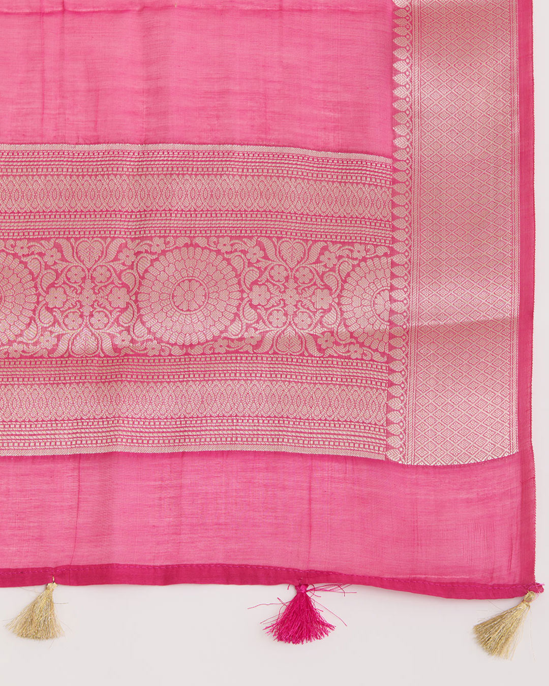 Pink Mal Chanderi Woven Motif & Butti Suit Set