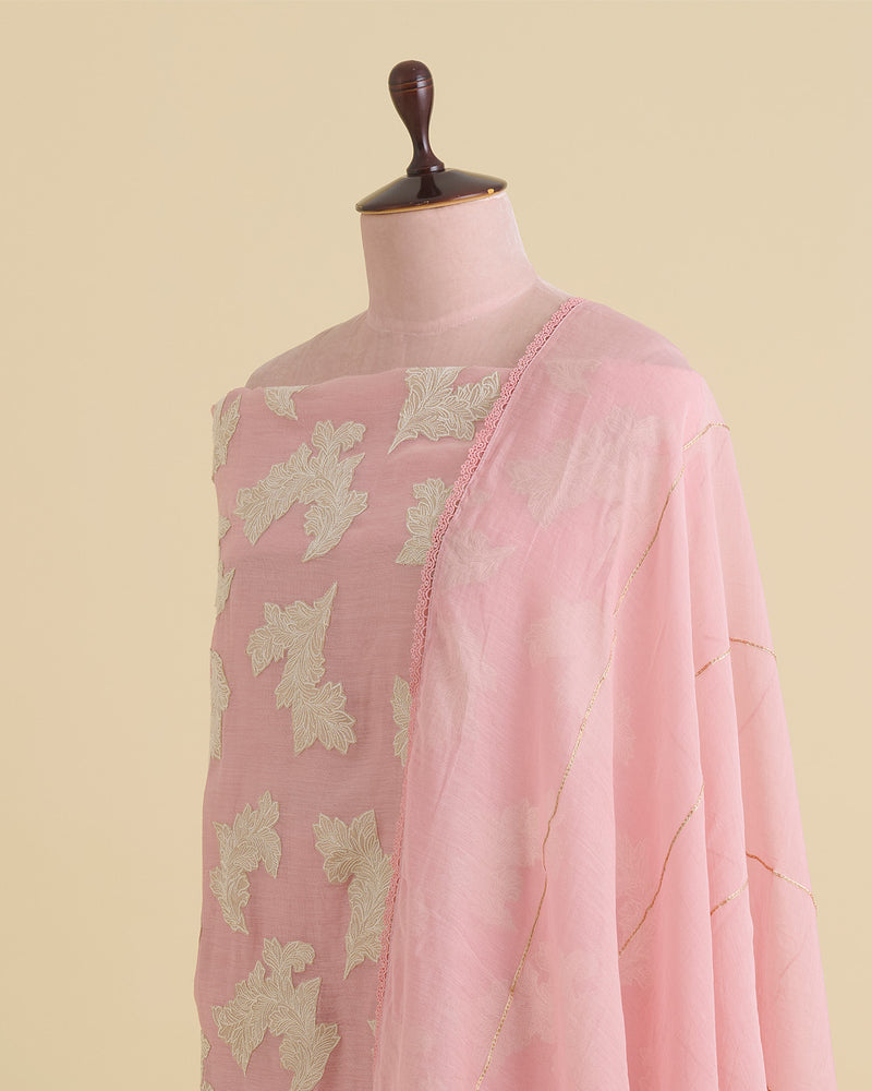 Lavender Chanderi Kurta with Applique & Gota Work, Matching Dupatta