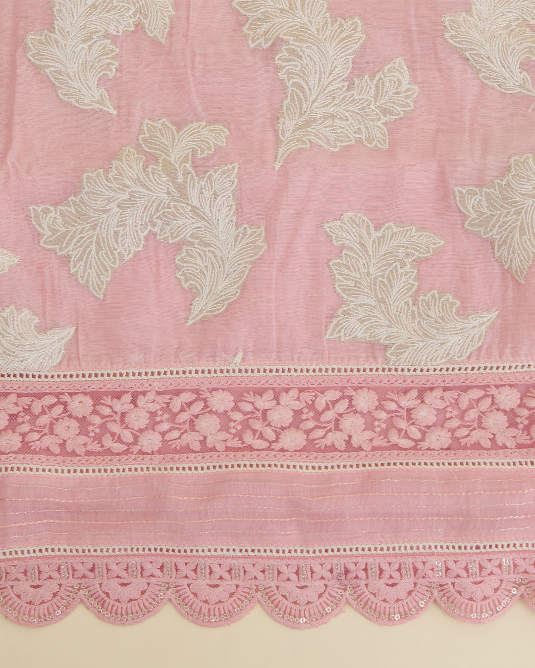 Lavender Chanderi Kurta with Applique & Gota Work, Matching Dupatta