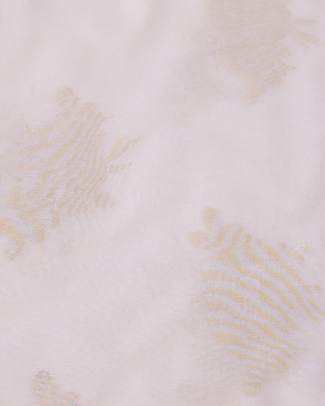 White Georgette Gold Lurex Buta Fabric