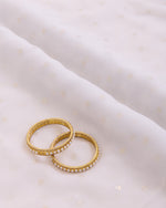 White Georgette Gold Lurex Buti Fabric