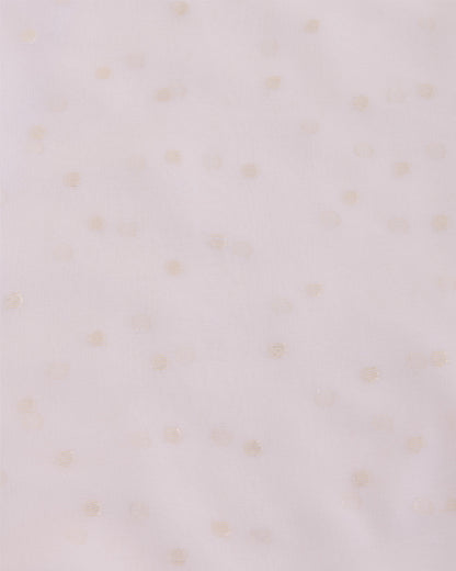 White Georgette Gold Lurex Buti Fabric