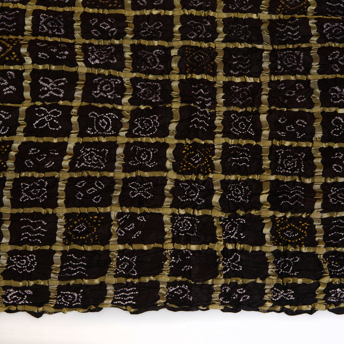 Brown Gajji Silk Bandhej Gharchola Dupatta
