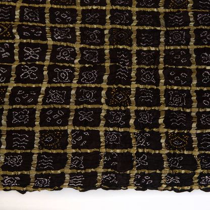 Brown Gajji Silk Bandhej Gharchola Dupatta