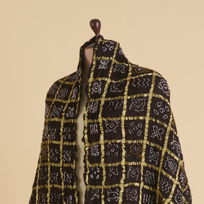 Brown Gajji Silk Bandhej Gharchola Dupatta