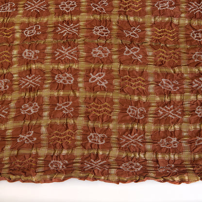 Brown Gajji Silk Bandhej Gharchola Lagdi Patta Dupatta