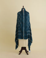 Dark Grey Gaji Silk Bandhej Geometric Dupatta