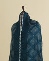 Dark Grey Gaji Silk Bandhej Geometric Dupatta