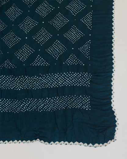 Gaji Silk Bandhej Geometric Dupatta Dark Grey
