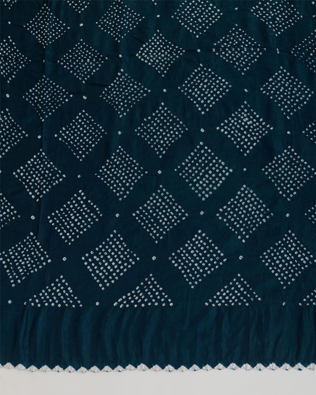 Dark Grey Gaji Silk Bandhej Geometric Dupatta