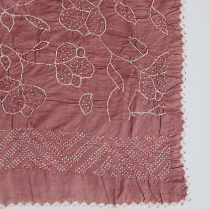 Dusty Pink Gajji Silk Bandhej Dupatta