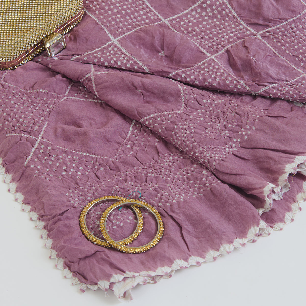 Lilac Gajji Silk Bandhej Dupatta