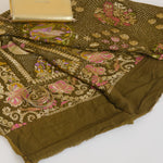 Mehendi Green Georgette Bandhej Hand Woven Gold Resham Jaal Dupatta
