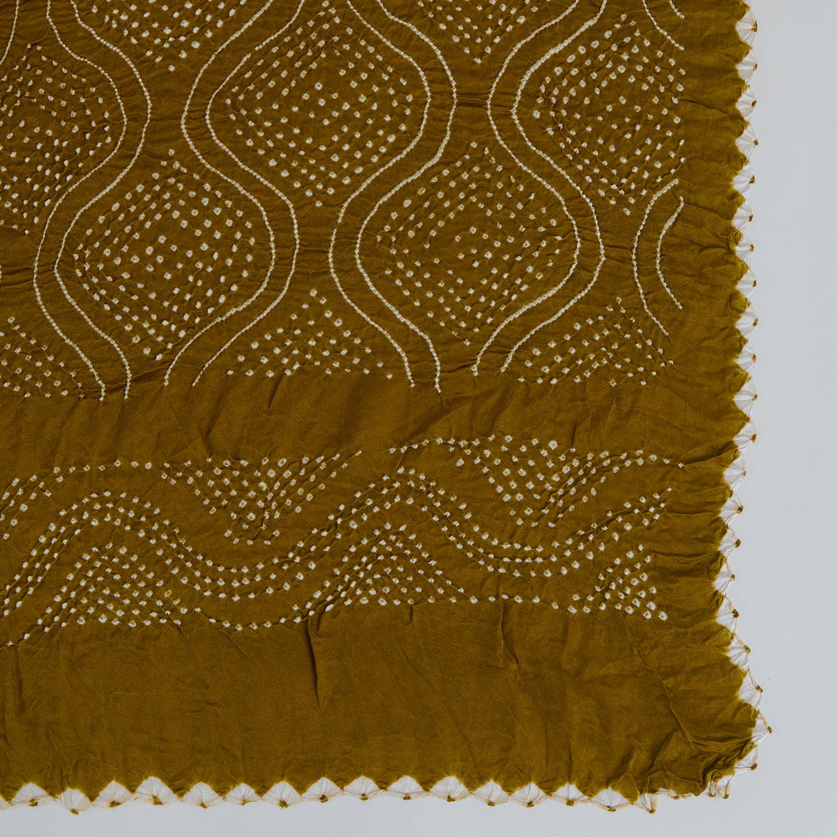 Mehendi Green Gajji Silk Bandhej Dupatta