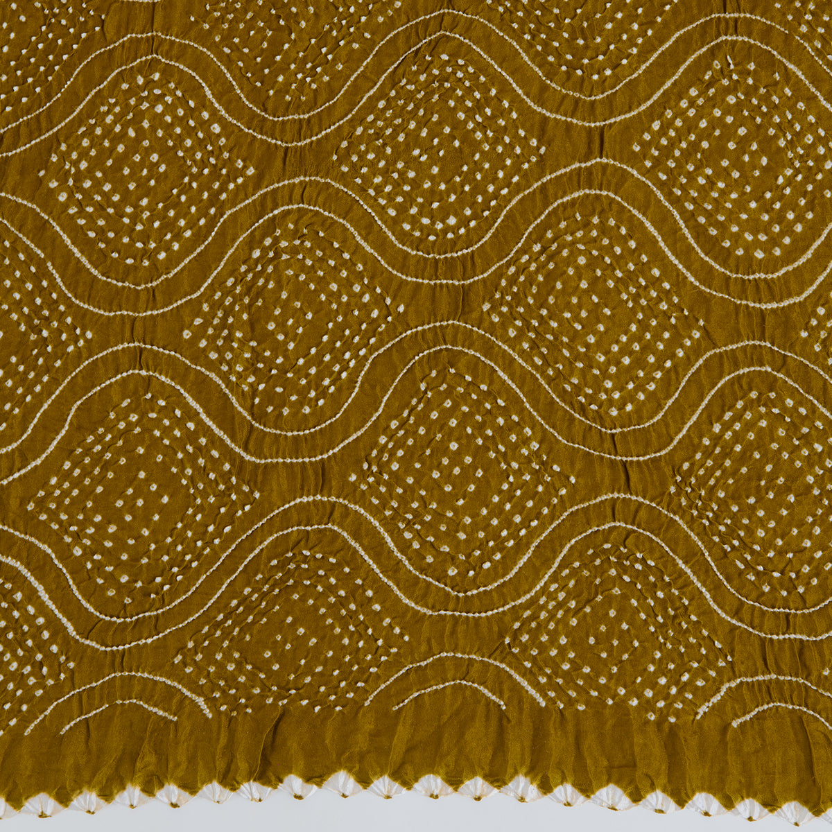 Mehendi Green Gajji Silk Bandhej Dupatta