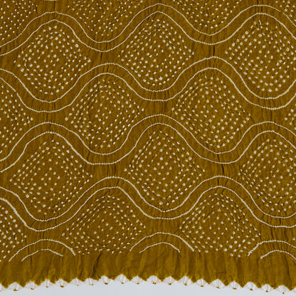 Mehendi Green Gajji Silk Bandhej Dupatta